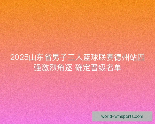 2025山东省男子三人篮球联赛德州站四强激烈角逐 确定晋级名单