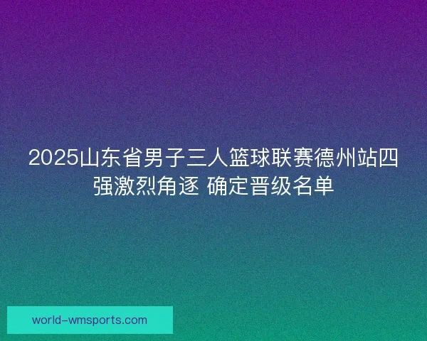 2025山东省男子三人篮球联赛德州站四强激烈角逐 确定晋级名单